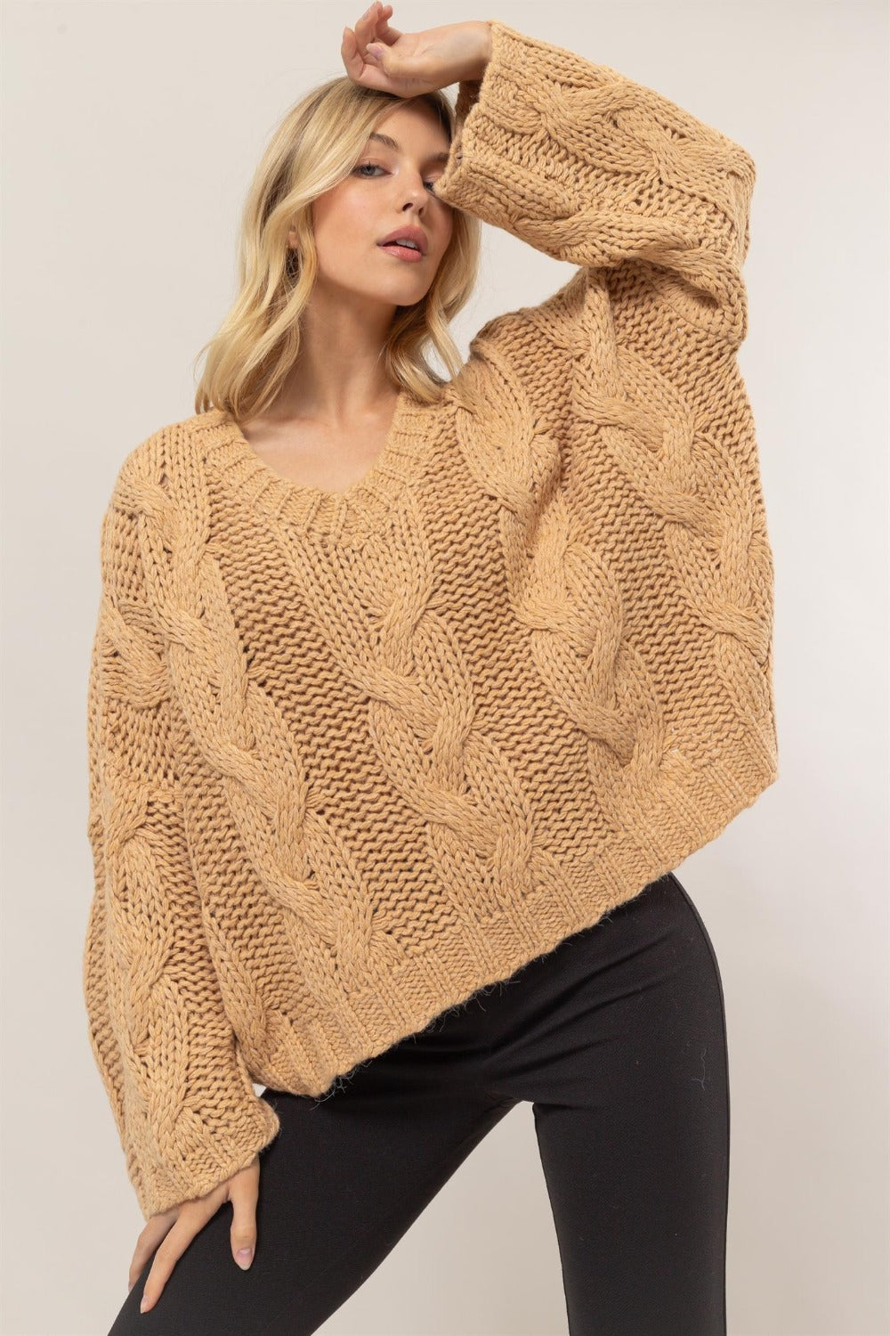 HYFVE Cable Knit V-Neck Sweater – KANOLIFESTYLES