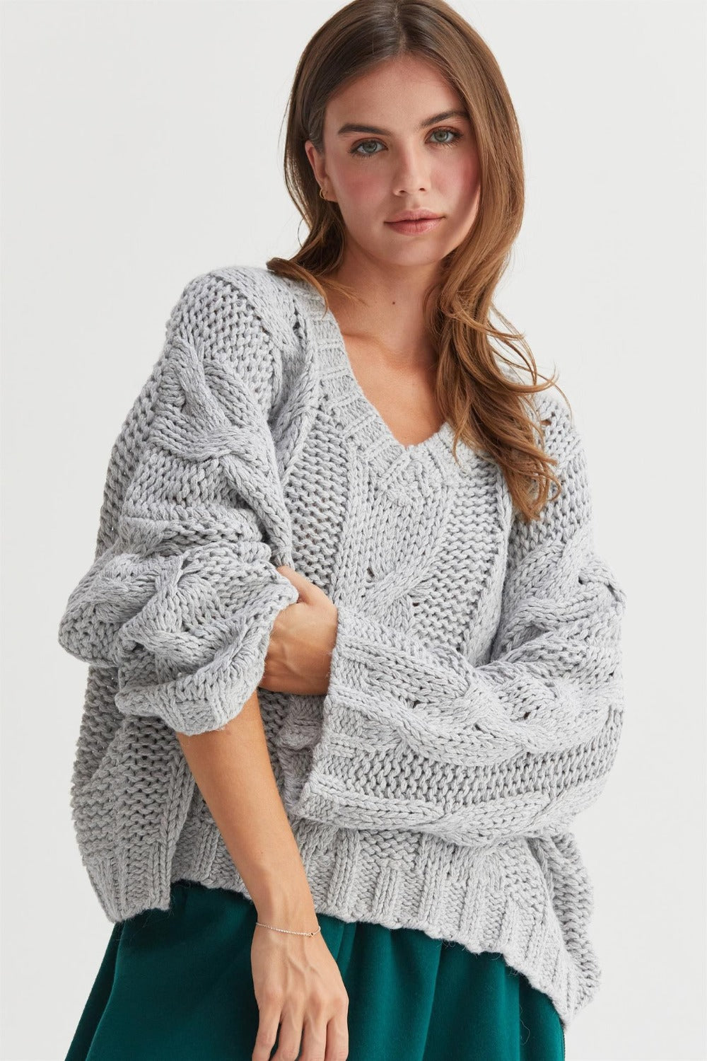 HYFVE Cable Knit V-Neck Sweater – KANOLIFESTYLES