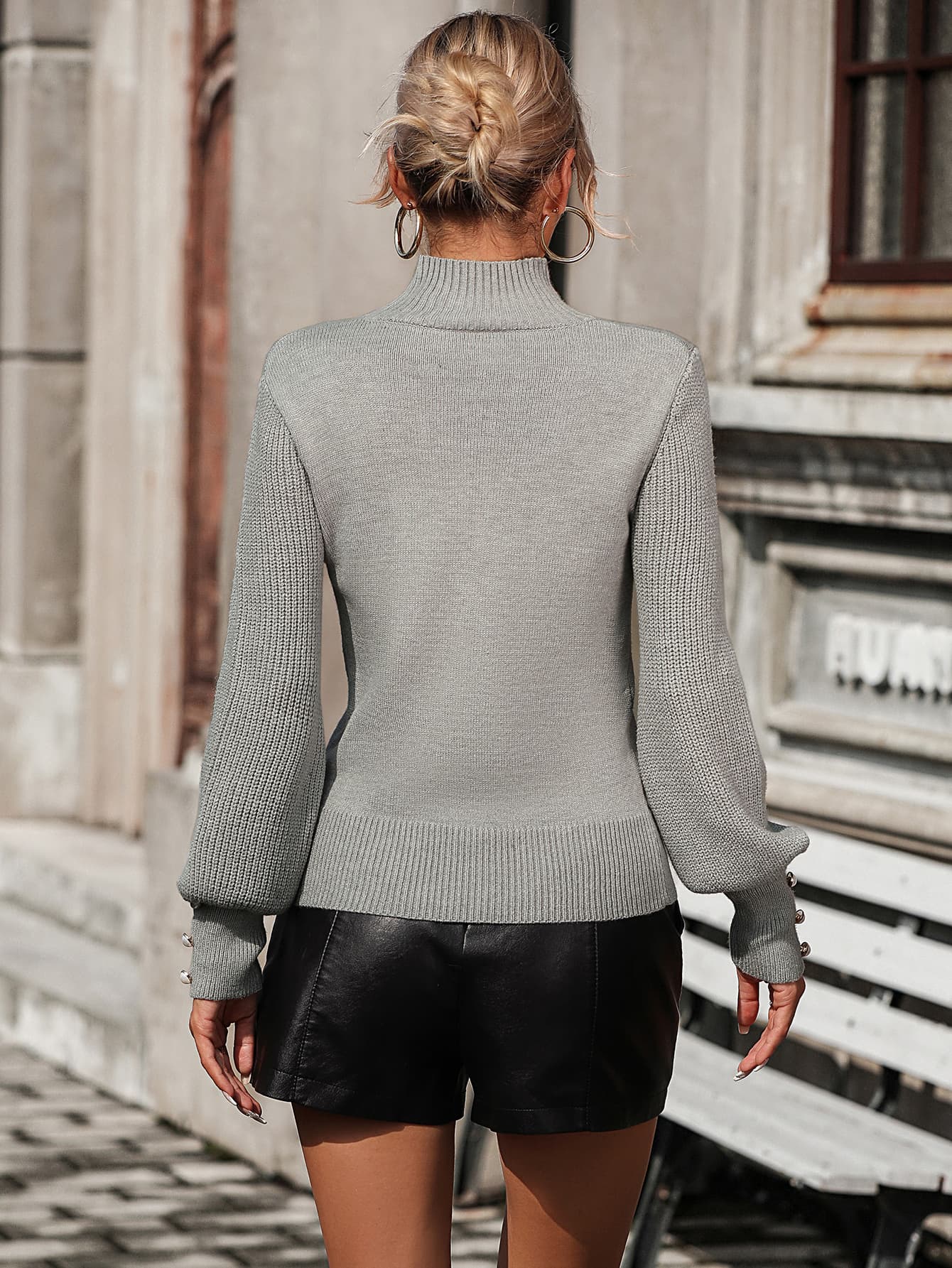 nagonstans layered-neck pullover 美品 SHENHE Women's Plus Size Fairy Sweater Turtleneck Lantern